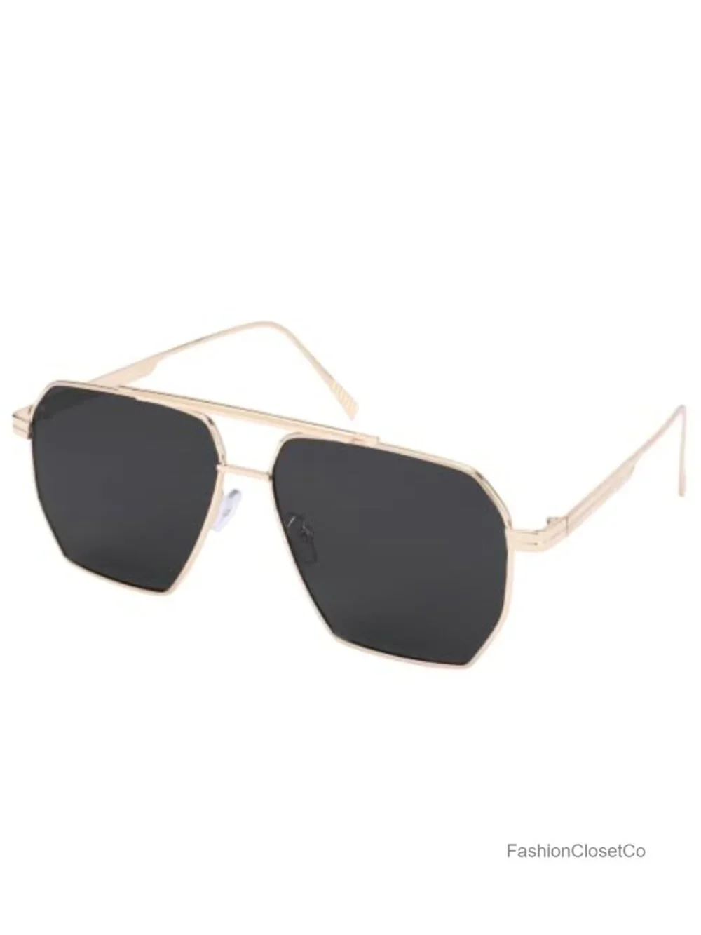 Retro Oversized Square Aviator Sunglasses Large Metal Frame UV400